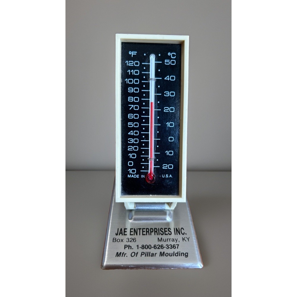 Vintage Jae Enterprises Thermometer Desk Advertising Pillar Moulding Murray KY